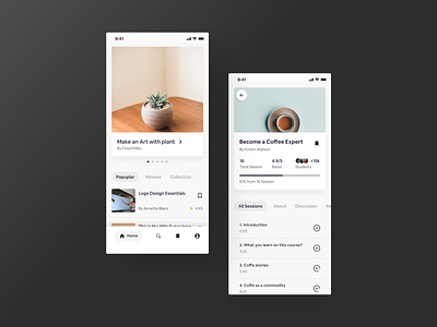 Course App - Mobile App Exploration clean course app dailyui dribbble education gradient iphonex layout learning learning platform student typography ui uiux ux