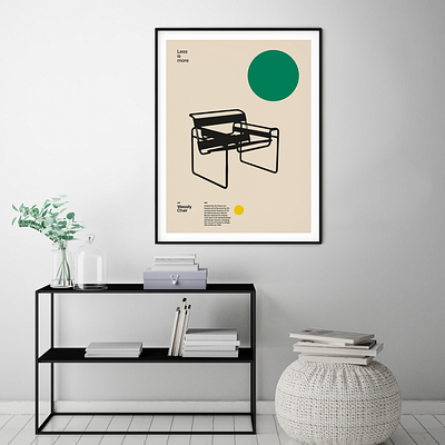 Poster Wassily Chair, Marcel Breuer, Minimal Furniture Bauhaus bauhaus design helvetica illustration minimal modernism poster poster design typography