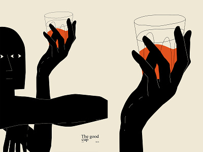 The good cup abstract coffee coffee cup composition fragment glass hand illustration laconic lines minimal poster poster art