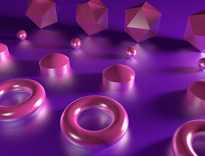 Scene 7 3d 3d art cinema 4d cool colors environment pink purple scene scenery simple design warm colors