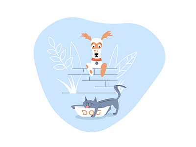 Dog shot 01 cat dog flat illustration vector