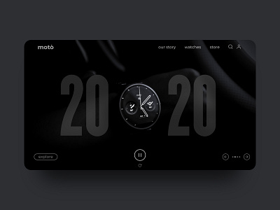 Moto | Landing page adobexd brandidentity branding dark app dark mode dark theme dark ui design landing landing design landing page landing page design mordern typography ui uidesign ux watch ui watches watchface