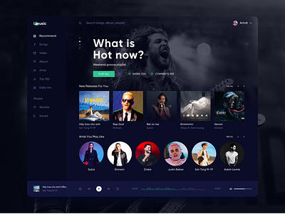 IMusic Redesign Website | Music Player branding concept design dribbble likeforlike music music player ui uiux