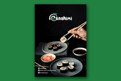 Sashimi cover cover design food food art food photography graphic design green greenery maki menu cover menu design sea food sushi bar sushi roll