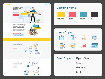 Website Design for Creative, Marketing and IT Solutions Agency content marketing creative solutions graphic design it solutions landing page one page design social media agency uidesign vector web webdesign website design