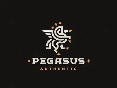 Pegasus concept horse logo pegasus