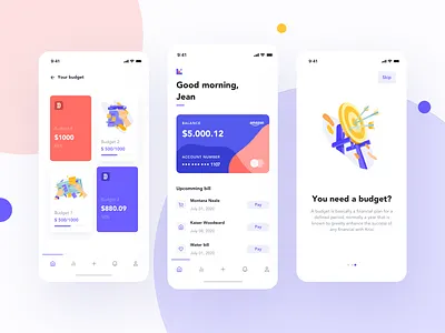 Krixi Wallet UI Kit bank app bank card banking banking app bill budget card chart clean finance finance app finances fintech home illustration statistic ui wallet wallet app wallet ui