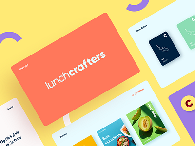 Lunchcrafters healthy food - Branding arounda brandbook branding concept delivery figma fitness guidelines healthy food identity logotype navigation salad service sketch startup typography ui ux web design