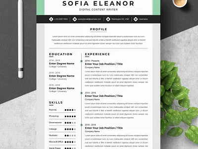 Creative Resume Template Word, CV clean resume creative resume curriculum vitae cv template download free minimal resume modern modern resume professional resume resume cv resume template template
