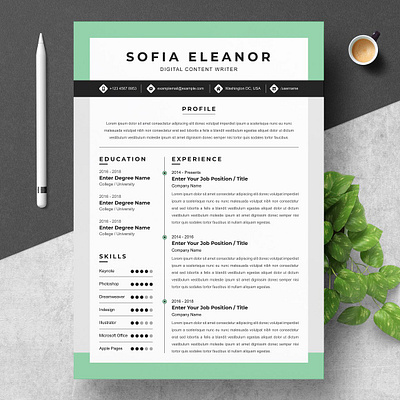 Creative Resume Template Word, CV clean resume creative resume curriculum vitae cv template download free minimal resume modern modern resume professional resume resume cv resume template template