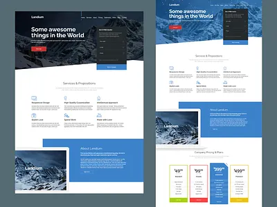 Landium - Landing Page agency app app landing page business clean corporate creative cryptocurrency design landing page marketing modern one page responsive rtl ui webdesign website wordpress