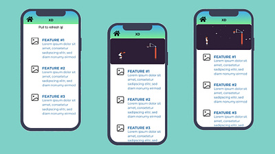 Pull-down-to-refresh style interaction adobexd app design ux