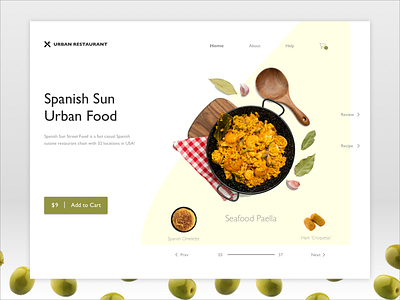 Landing Page cart clean color cuisine dailyui design app landing menu menu page restaurant spanish spanish cuisine spanish food spanish website ui uiux urban food urban restaurant ux