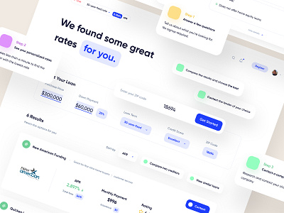 Mortgage rate comparison tool comparison design finance fintech mortgage mortgage loans search search results ui ux