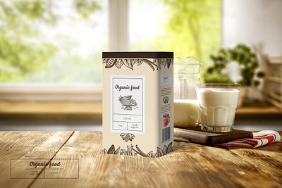 Organic food CACAO branding design minimal modern packaging design retro vector