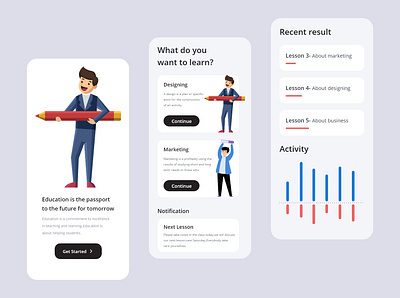 Online Learning App app design clean ui course dribbble e learning educational learning app mobile app onboarding online course simple ui study ui ui