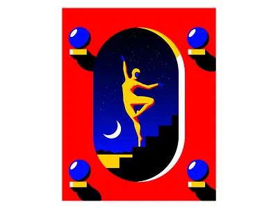 Dream Charade ballerina ballet dancer fantasy illustration surrealism vector