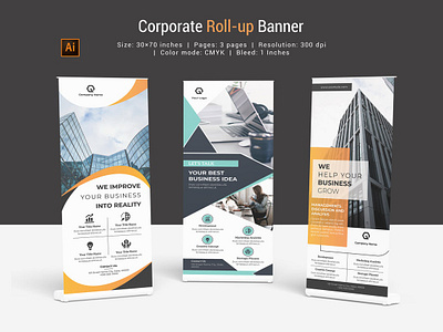 Business Roll-Up Banner advertise advertising banner banner billboard business business rollup clean corporate rollup display global graphic illustrator template insurance marketing modern multipurpose promotion roll up rollup banner signage banner
