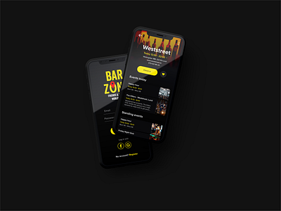 BarZone - Bar and event finder app app app design bar design ui ux ux design web web application webdesign website