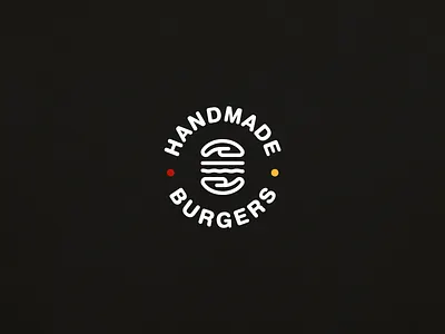 HANDMADE BURGERS burger handmade logo restaurant sandwich