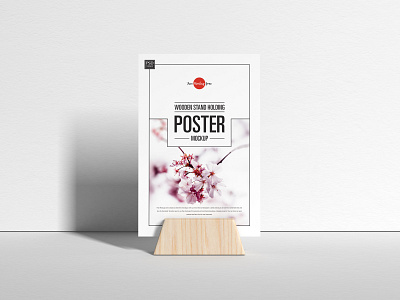 Free Wooden Stand Holding Poster Mockup branding download font frame free free mockup freebie identity logo mock up mockup mockup free mockup psd mockups poster mockup poster mockup free print psd stationery template