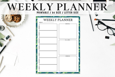 Free Artistic Weekly Planner Printable illustration planner printable