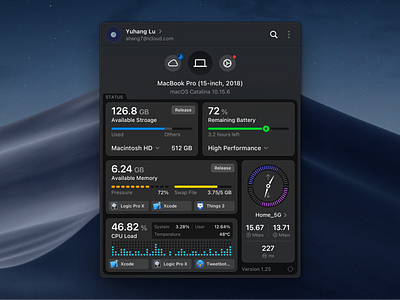 System Status Panel app application concept dark dashboard dashboard app dashboard design dashboard ui design layout macos panel panel design panels platform sketch status system systems ui