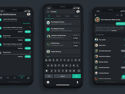 Video App - Search & Notifications app chat ios14 list ui notifications search ui uiux