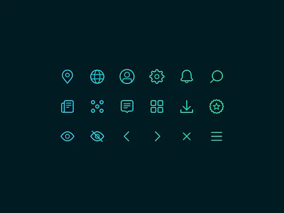 Initial Icon Set icon icon design icon set iconography icons line icon