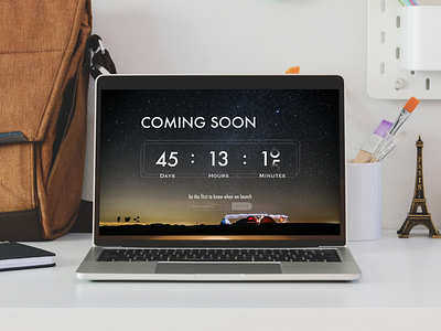 Countdown to Product Launch camp countdown countdown timer daily 100 challenge daily ui daily ui 014 dailyuichallenge design flat icon landing page landscape minimal product launch product page products ui ux vector website