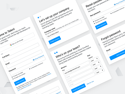 Stack Overflow Talent Registration account creation app register signup ui ux web