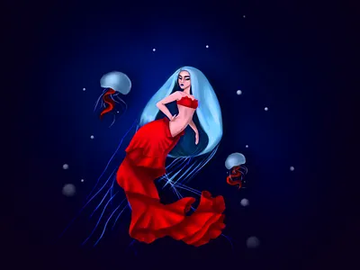 jellyfish digital painting digitalart photoshop