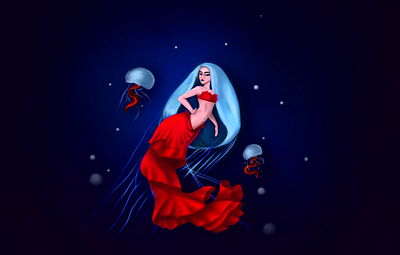 jellyfish digital painting digitalart photoshop