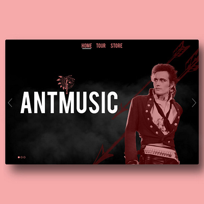 User Interface Design for Adam Ant branding design ui design user interface