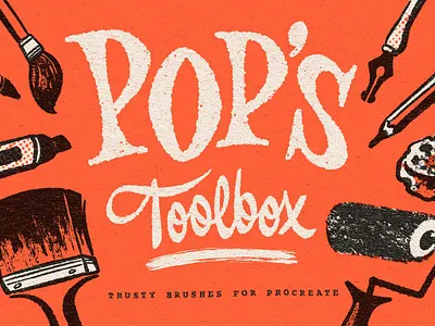Pop's Toolbox for Procreate app brush brushes design grunge halftone illustration ipad pro lettering liner overlay procreate procreate art procreate brush procreate brushes procreate texture procreate toolbox texture texture set toolbox