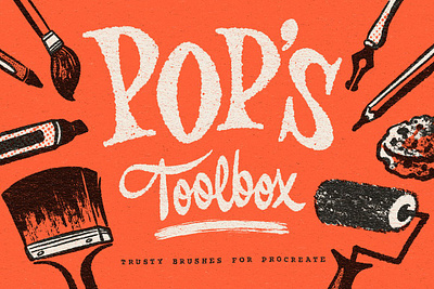 Pop's Toolbox for Procreate app brush brushes design grunge halftone illustration ipad pro lettering liner overlay procreate procreate art procreate brush procreate brushes procreate texture procreate toolbox texture texture set toolbox