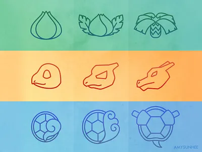 Pokemon Icons #1-9 blastoise bulbasaur charizard charmander design graphic design icon icon set pokemon squirtle vector venasaur video games