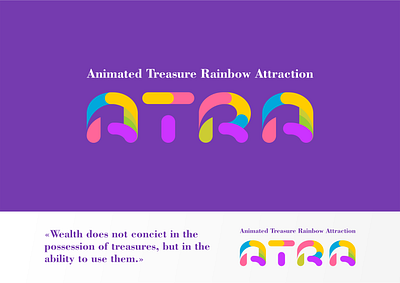 Animated Treasure Rainbow Attraction design icon illustration logo typography