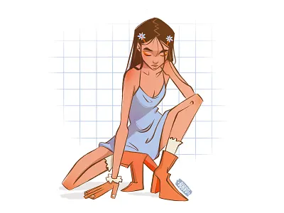 Flower girl character character design digital art digital drawing digital illustration drawing fashion drawing girl illustration procreate