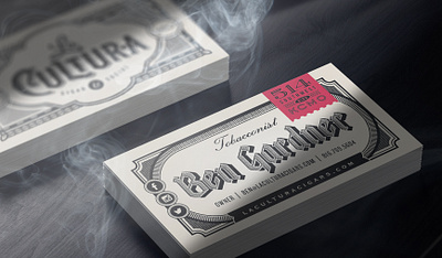 La Cultura Business Cards blackletter branding business cards cigars smoke smoking