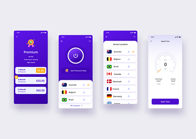 VPN App Light app design drapolly mobile ui ui ux ui design ux uxui vpn