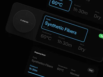 FUREND - Washing Machine User Experience appliance dark inter ui samsung ui design ux ux design washing machine