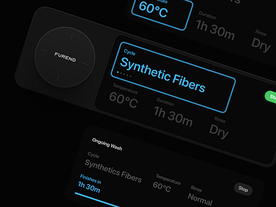 FUREND - Washing Machine User Experience appliance dark inter ui samsung ui design ux ux design washing machine