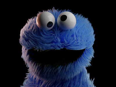 Cookie Monster c008 3d blender branding character clean collection cookie design homepage illustration minimal monster nft sesame street web