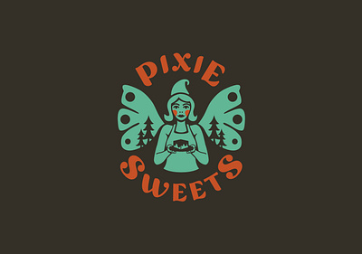 Pixie Sweets bakery branding desserts fairy fairylogo graphic illustration logo pixie pixiesweets sweetshop