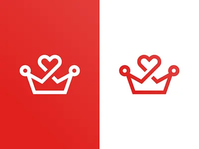 Heart Crown Logo castle crown date dating design fort heart king kingdom line logo logos love queen romance romantic