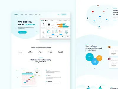 Saas Landing Page apps apps design awesome blue clean dashboard design minimal project management saas saas lading saas landing page ui ux