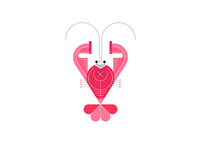 Lobster animal cancer crawfish craydid crayfish crustacean design geometric icon illustration isolated lobster logo red sea seafood sign symbol vector white