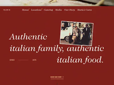 Maria's Italian Kitchen food history italian ui ux website