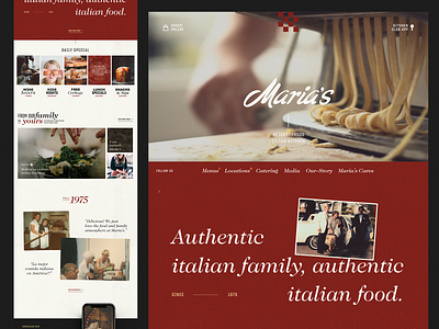 Maria's Italian family food italian ui uiux ux website